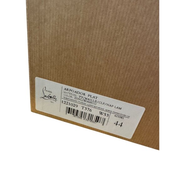 Christian Louboutin Men's Arpoador Flat Sneaker Zinc Bianco Size EU 44 US 11 - Picture 11 of 11